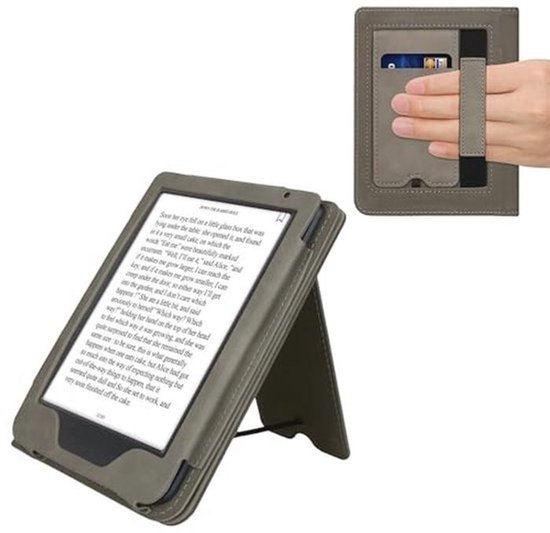 E-reader hoes voor Kobo Clara BW/Colour - PU Leather, Grijs met Hartmotief