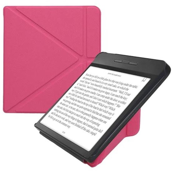 E-reader hoes voor Kobo Libra H2O - Neopreen met standaard - Neon Roze van Merkloos