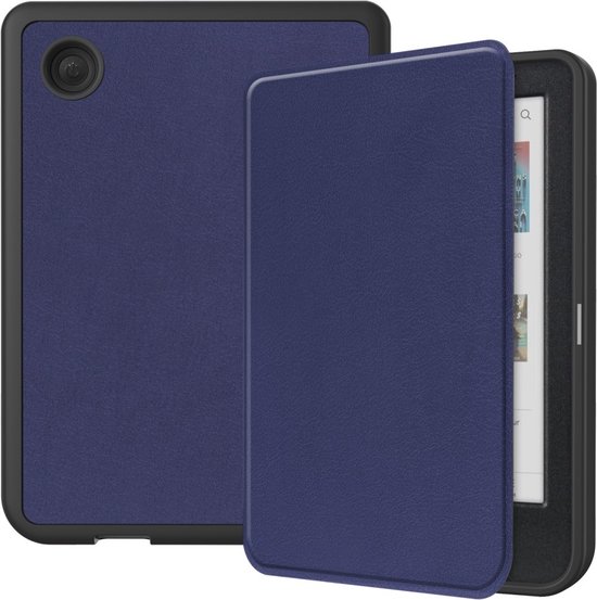 e-Reader Hoesje Leather Book Case met Wake/Sleep-functie - Kobo Clara Colour / Clara BW Hoesje - Blauw van i12Cover