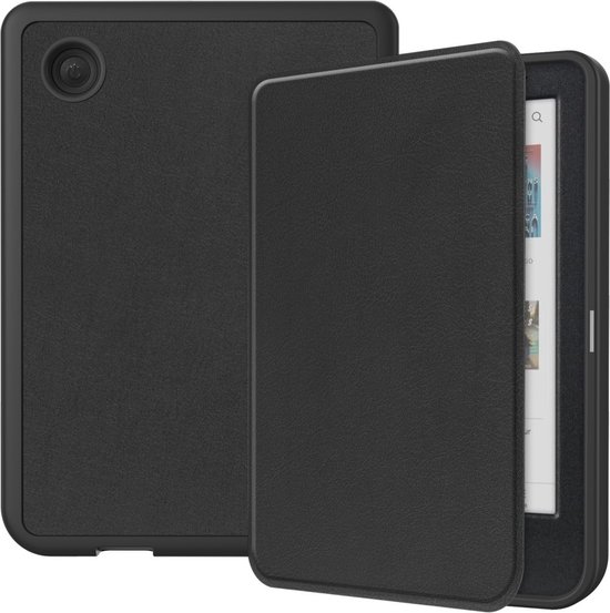 e-Reader Hoesje Leather Book Case met Wake/Sleep-functie - Kobo Clara Colour / Clara BW Hoesje - Zwart van CaseIQ