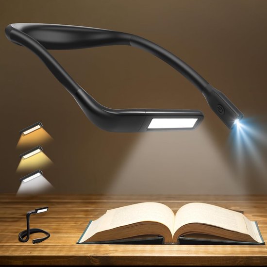 Een leeslampje voor om de nek, het perfecte cadeau voor boekenliefhebbers, met een oplaadbare batterij van 2000 mAh die 10 tot 80 uur continu gebruik mogelijk maakt. van Merkloos