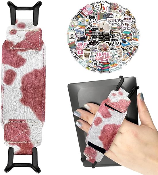 Eenvoudige en Elegante Elastische Hoes voor 6-8 Inch E-Readers met 50 Leestickers en PopSocket Compatibiliteit