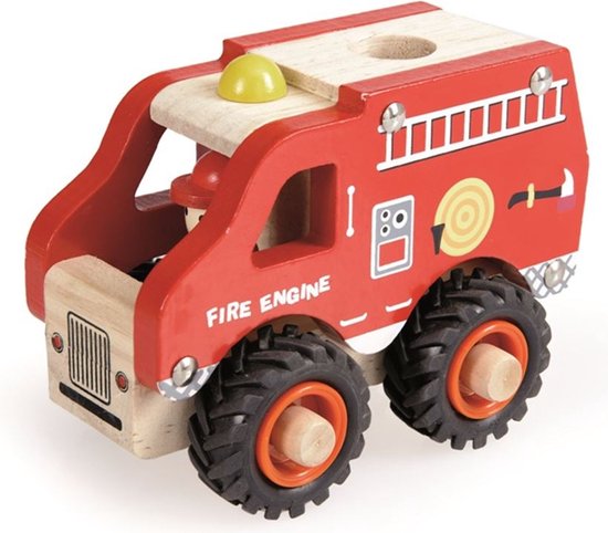 Egmont Toys Houten brandweerauto 13x8x10 cm van Egmont Toys