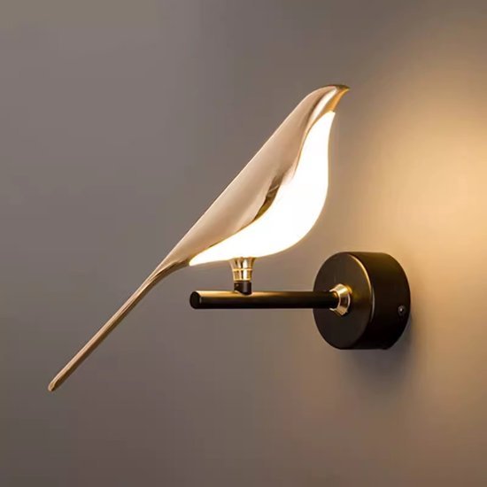 Ekstervormige wandlamp, vogelwandlamp, dierenlamp, kunstzinnige vogelwandlamp, luxe hotel slaapkamer nachtlampje, eenvoudige creatieve wandlamp, nachtlampje, decoratieve warme verlichting (warm licht). van Merkloos