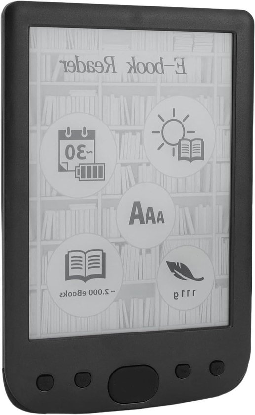 Elektronische Boeklezer - E-reader - Boeken Lezen - Oogvriendelijk Scherm - 6 Inch - Zwart