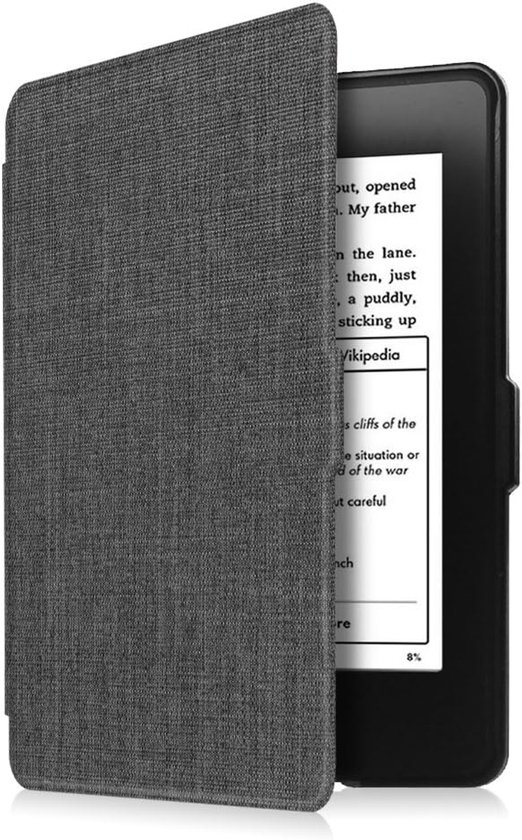 Ereader Hoes - Hoes geschikt voor Amazon Kindle Paperwhite 4 - Stof - Automatische Slaapfunctie - Opvouwbare beschermhoes - Grijs