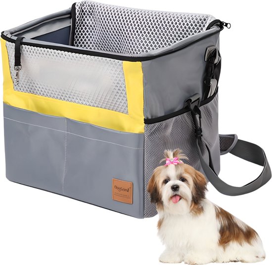 Fietsmand Hond - Hondenmand Fiets - Voorop - Fietstas Hond - Hondenfietsmand - Geel van TOM