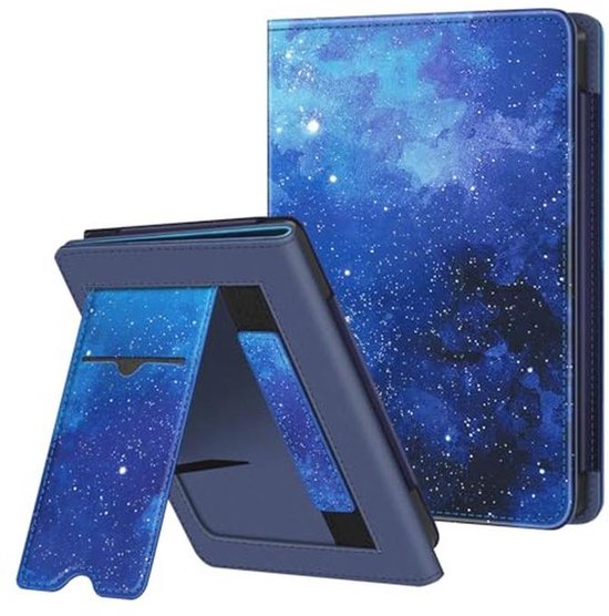 Fintie Case for Tolino Shine Color/Shine 5 (2024)/Shine 4 (2022) & Kobo Clara Colour/Clara BW(2024)/Clara 2E (2022) - Kickstand Cover with Card Compartment, Wristband and Auto Sleep/Wake Starry Sky van Merkloos