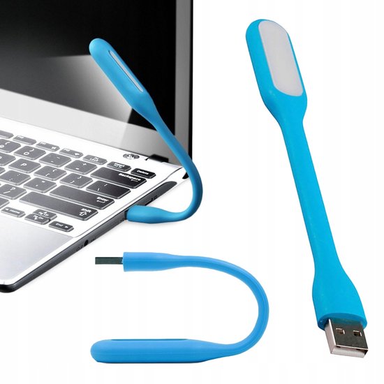 Flexibele USB LED Lamp I Draagbare USB LED-leeslamp I USB Licht I Laptop Leeslamp I Leeslicht I Blauw van Merkloos