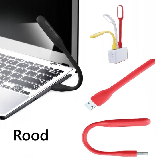 Flexibele USB LED Lamp I Draagbare USB LED-leeslamp I USB Licht I Laptop Leeslamp I Leeslicht I Rood van Merkloos