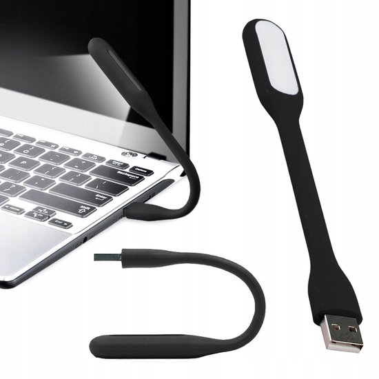 Flexibele USB LED Lamp I Draagbare USB LED-leeslamp I USB Licht I Laptop Leeslamp I Leeslicht I Zwart van FL