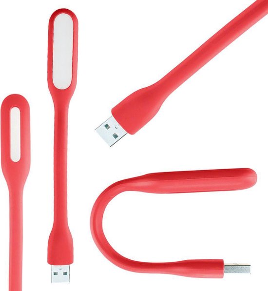 Flexibele USB LED Lamp - Laptop leeslampje - Rood van Flex