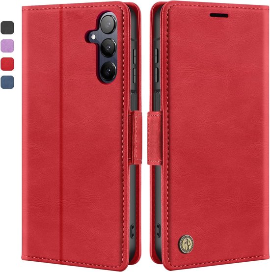 Flip Wallet Case voor Samsung Galaxy A25 5G - Leren Hoes met Kaartsleuf en Standfunctie in Roze voor Bescherming en Stijl van Merkloos