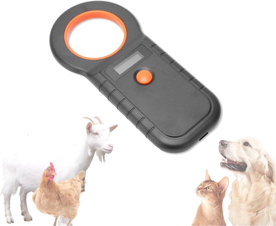 Florixa®Chipreader – Chiplezer Huisdier – Geheugen van 128 Records – Zwart - 17cm x 12cm x 3cm van Merkloos