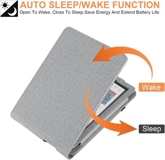 for Kobo Clara 2E/Clara BW Case,Sleep Case for Kobo Clara Colour Cover with Hand Strap,Grey - ShopVlot