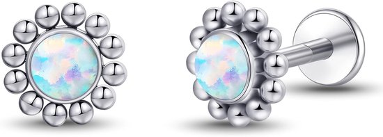G23 Hypoallergene 18g Oorstekers met platte achterkant, 2 stuks implantaatkwaliteit titanium pers fit draadloze push pop in kraakbeen helix labret lip monroe tragus piercing studs