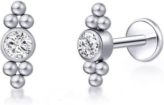 G23 Hypoallergenic 18g Flat Back Stud Earrings F136 Implant Grade