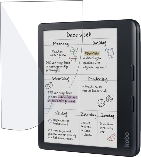 Geschikt voor Kobo Libra Colour - Screenprotector - Beschermglas Folie van Geschikt voor