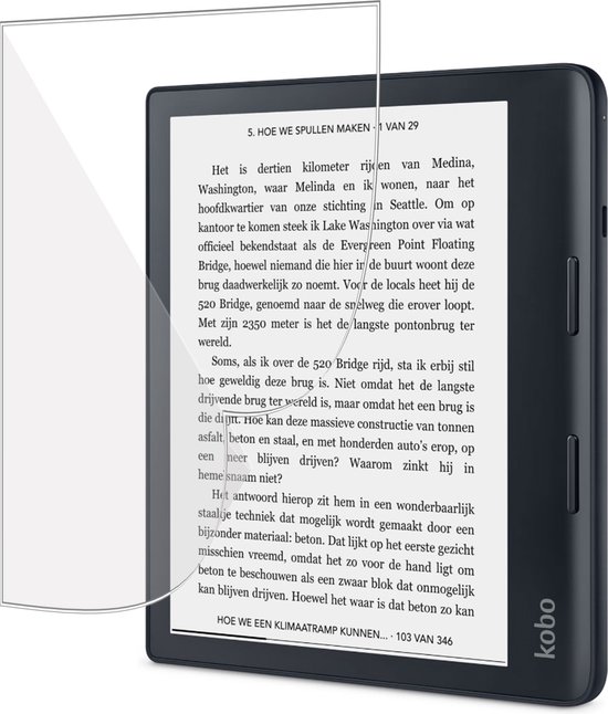Geschikt voor Kobo Libra H2O Screenprotector - Beschermglas Folie geschikt voor Kobo Libra H2O van Geschikt voor