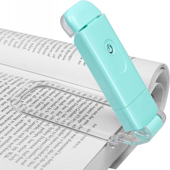 Gigicial Boeklamp - Leeslamp Voor Boeken In Bed - Mini Opvouwbaar Ontwerp Met Flexibele Hals En Ingебouwde USB-Aansluiting - 1 - Blauwgroen van Merkloos