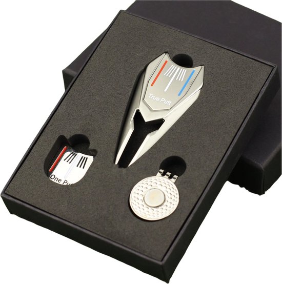 Golfbal marker cadeau set - Driedelig - Inclusief cadeaudoos - Pitchfork/Golfbalmarker/Clip - Reparatie Green - Golfbal marker - Putten & Putterslijn - Greenmarker - Golfballen - Golfaccesoires - Golftrainingsmaterialen - Golfcadeau van The Friendly Swede