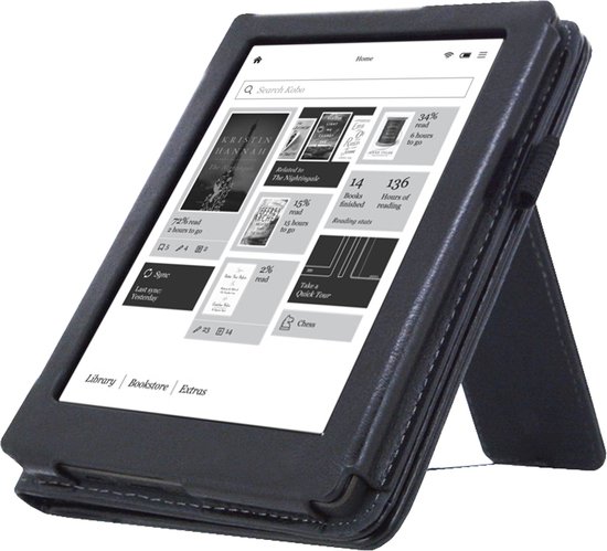 Goodline® - Hoesje geschikt voor de Kobo Glo (6") N613 - 2in1 Stand Cover / Hoesje / Sleepcover - Zwart van Merkloos