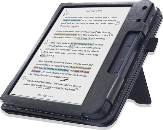 Goodline® - Hoesje geschikt voor de Kobo Libra Colour (7") N428 - 2in1 Stand Cover / Hoesje / Sleepcover - Zwart van Merkloos