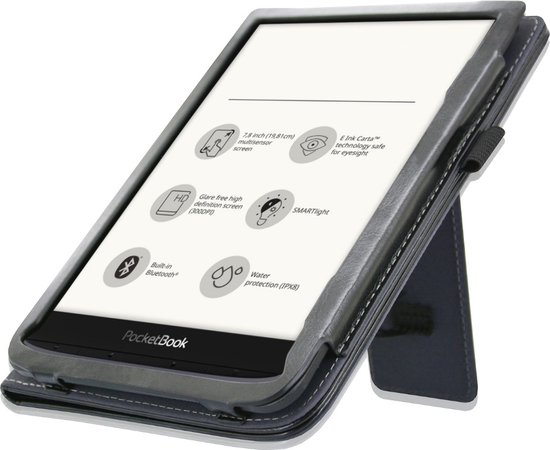 Goodline® - Hoesje geschikt voor de Pocketbook Inkpad Color (7,8") 2in1 Hoes / Stand Cover / Sleepcover - Zwart van Goodline