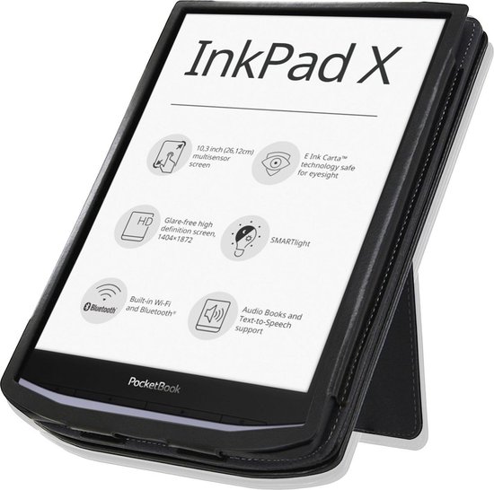Goodline® - Hoesje geschikt voor de Pocketbook Inkpad X (10,3") PB1040 - 2in1 Hoes / Stand Cover / Sleepcover - Zwart van Goodline