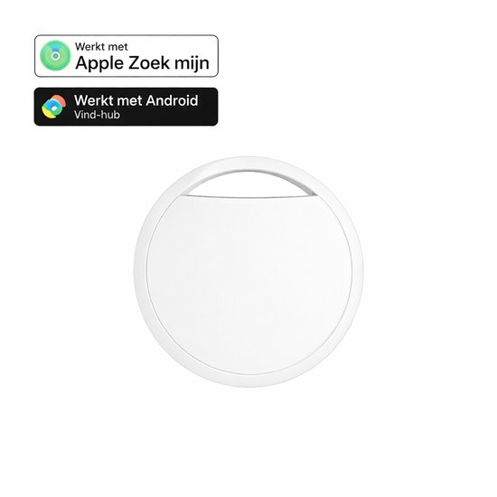 GPS Tracker - Werkt met Apple Find My & Android Find My Device - Locatie Tracker - Waterbestendig - Vervangbare batterij - Wit
