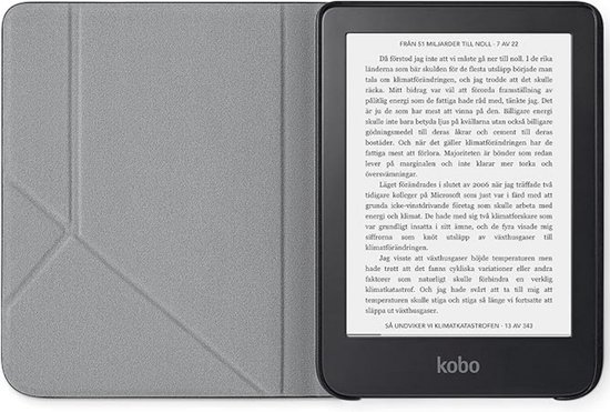 Grijze hoes geschikt voor Kobo Clara Colour - Bescherm Case - Trifold - Book Cover - Tablet Cover - Grijs - CHPN