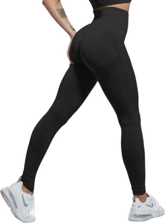Gym Revolution - Sportlegging dames - Sportkleding dames - Sportbroek dames - Sportlegging - Push up - Shape legging - Sportlegging dames high waist - Hardloopbroek dames - yoga legging dames - Zwart Maat M van Gym Revolution