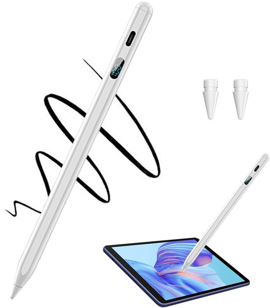 HAUSS SPOLE Stylus Pen-Magnetische Dop Voor iPad Pro/Mini-Air-11/12,9 Inch- Pencil Geschikt Voor Tablet, Ipad, Android en Apple - Stylus pen tablet - Palm rejection -2 extra punten van HAUSS SPOLE