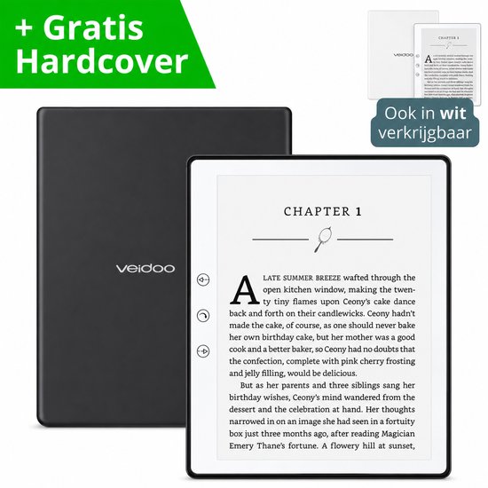 Haussgoods E-Reader – 6 inch E-Ink Ebook Reader – Bluetooth – EPUB/PDF/TXT – Met Harde Cover & Stretch Band – Zwart