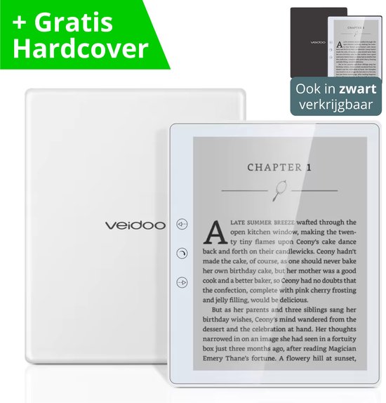 Haussgoods E-Reader – E-Ink – E-Book Reader – 6 inch – Inclusief Harde Cover & Stretch Band – Wit van Merkloos