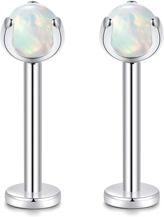 Hengkaixuan G23 titanium labret met interne schroefdraad, oorbel, 16G, studs met kristal, helix oorbellen, tragus, cartilage, conch, oor, piercingjuwelen