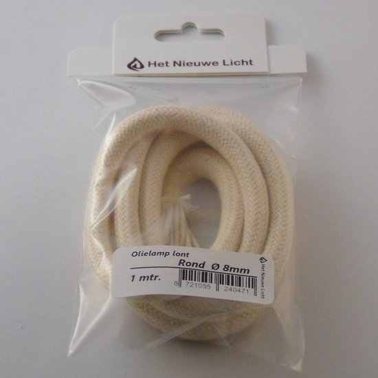 Het Nieuwe Licht ® - Olielamp lont - rond 8mm - met kern - 1mtr van Het Nieuwe Licht®