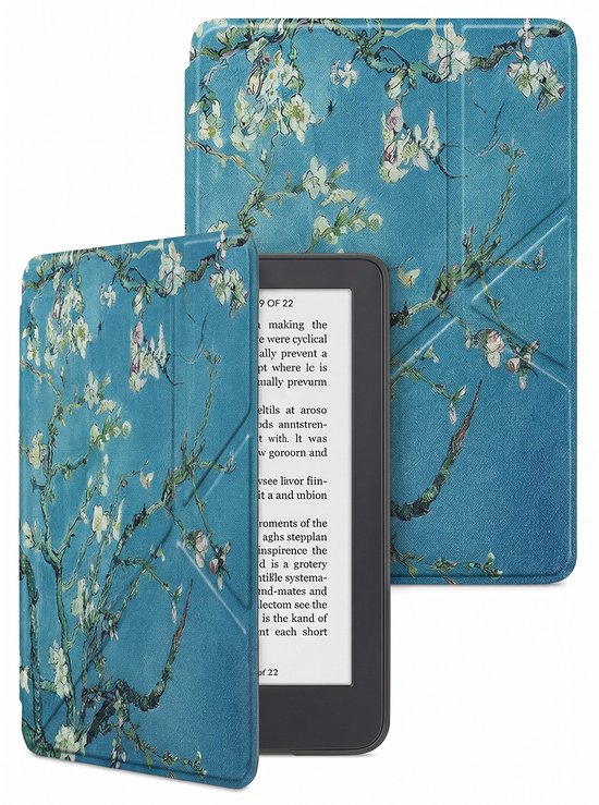 Hoes Geschikt voor Kobo Clara 2E - E-reader Bescherm Hoesje Case Sleep Cover Trifold - Hoes Geschikt voor Kobo Clara 2E Hoesje - Bloesem