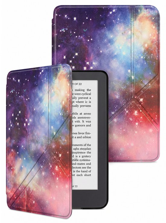 Hoes Geschikt voor Kobo Clara 2E - E-reader Bescherm Hoesje Case Sleep Cover Trifold - Hoes Geschikt voor Kobo Clara 2E Hoesje - Galaxy