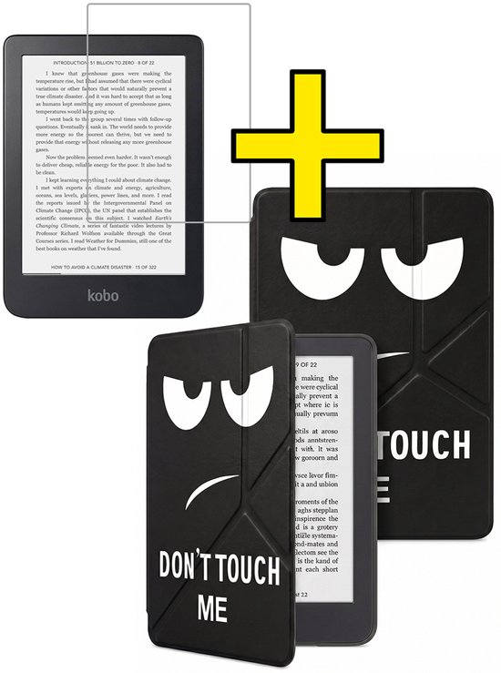 Hoes Geschikt voor Kobo Clara 2E - E-reader Bescherm Hoesje Case Sleep Cover Trifold Met Screenprotector - Hoes Geschikt voor Kobo Clara 2E Hoesje - Don't Touch Me