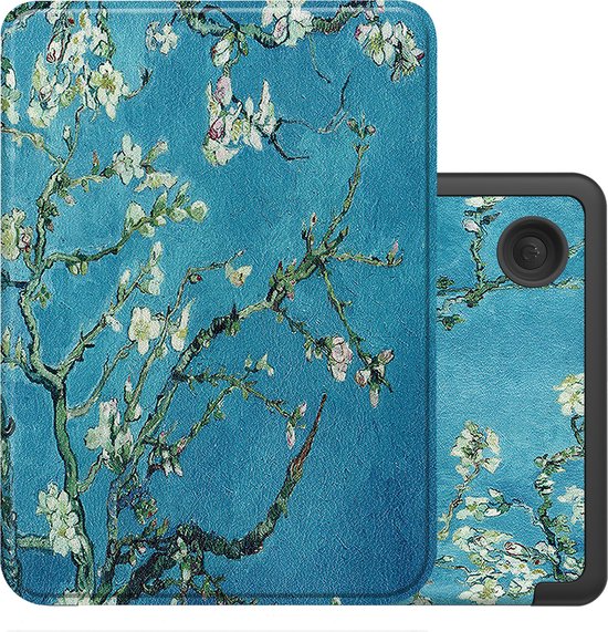 Hoes Geschikt voor Kobo Clara 2E Hoesje Bookcase Cover Book Case Hoes Sleepcover - Bloesem van Mobigear
