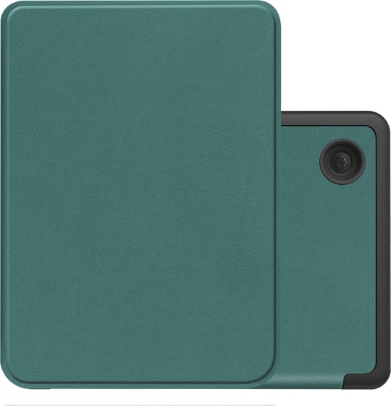 Hoes Geschikt voor Kobo Clara 2E Hoesje Bookcase Cover Book Case Hoes Sleepcover - Donkergroen van Copperrah