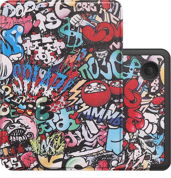 Hoes Geschikt voor Kobo Clara 2E Hoesje Bookcase Cover Book Case Hoes Sleepcover - Graffity van Fournido
