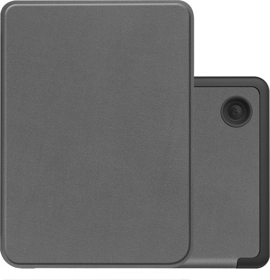 Hoes Geschikt voor Kobo Clara 2E Hoesje Bookcase Cover Book Case Hoes Sleepcover - Grijs van Merkloos
