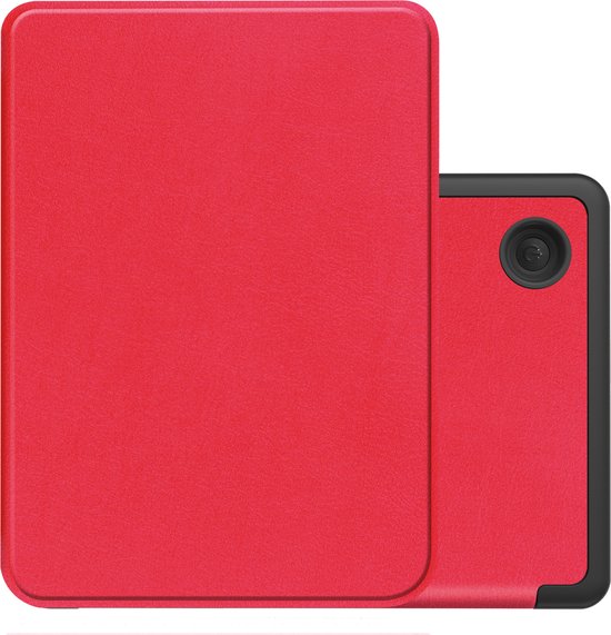 Hoes Geschikt voor Kobo Clara 2E Hoesje Bookcase Cover Book Case Hoes Sleepcover - Rood van MMOBIEL
