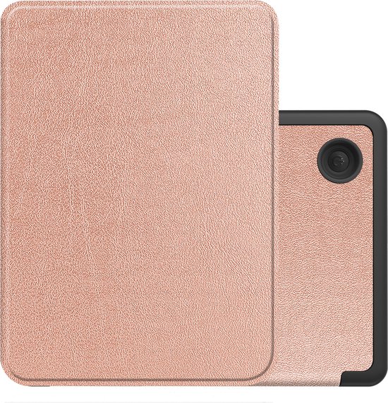 Hoes Geschikt voor Kobo Clara 2E Hoesje Bookcase Cover Book Case Hoes Sleepcover - Rosé Goud van MMOBIEL