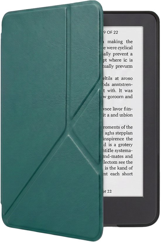 Hoes Geschikt voor Kobo Clara 2E Hoesje Bookcase Cover Book Case Hoes Sleepcover Trifold - Donkergroen