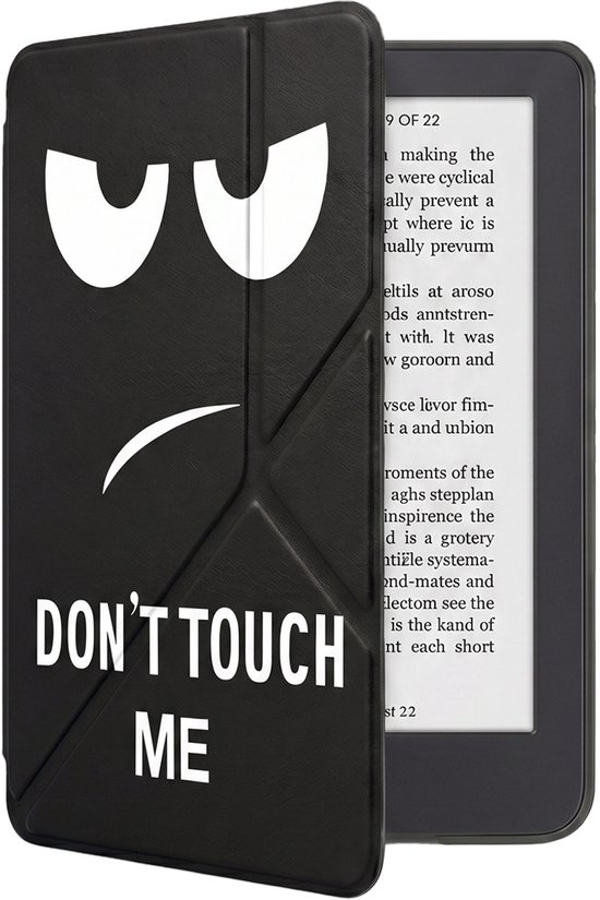 Hoes Geschikt voor Kobo Clara 2E Hoesje Bookcase Cover Book Case Hoes Sleepcover Trifold - Don't Touch Me