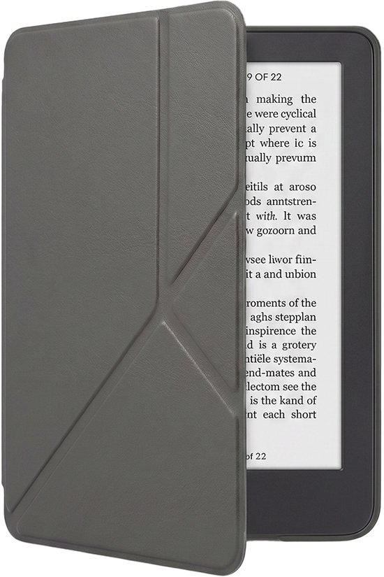 Hoes Geschikt voor Kobo Clara 2E Hoesje Bookcase Cover Book Case Hoes Sleepcover Trifold - Grijs