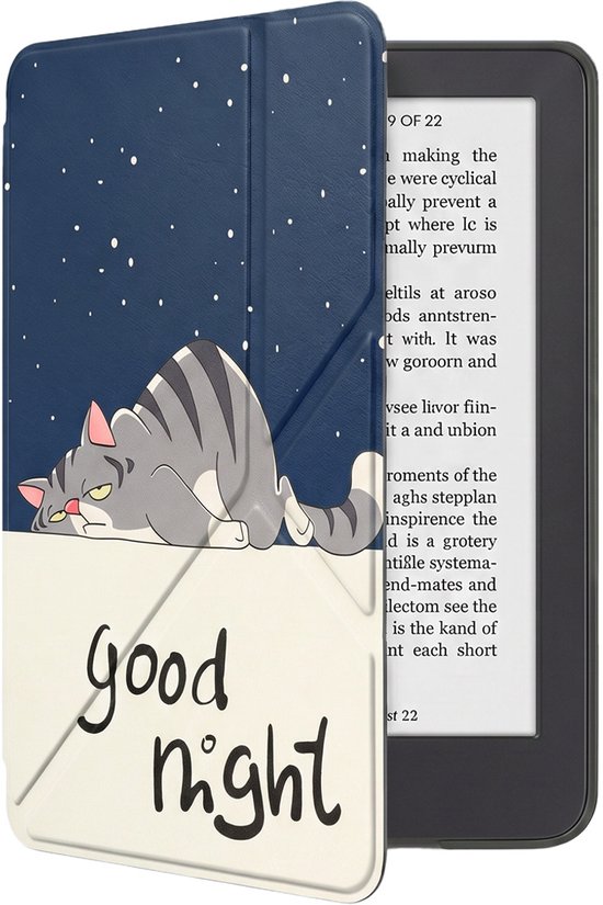 Hoes Geschikt voor Kobo Clara 2E Hoesje Bookcase Cover Book Case Hoes Sleepcover Trifold - Kat